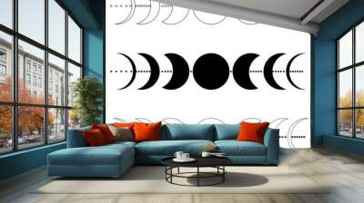 Vector doodle illustration with moon phases. Magic illustrations Wall mural