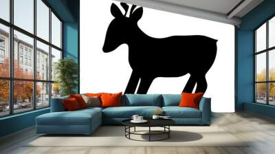 Vector isolated illustration of a roe deer animal.Silhouette of a deer. Wall mural