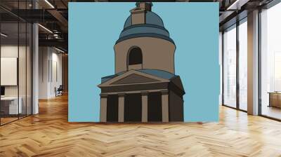 Vector isolated illustration of church. Christian church. Wall mural