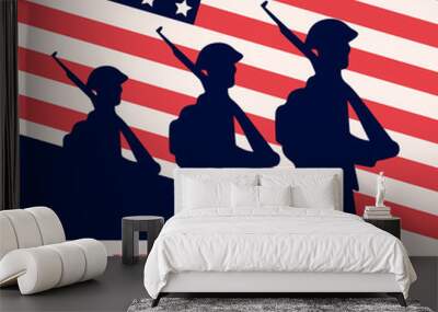 Veterans Day. 11th of November.  Wall mural