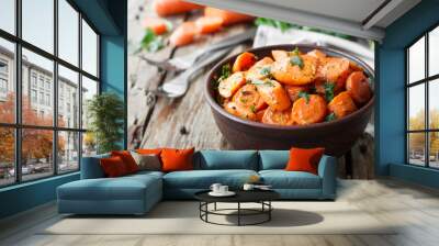 Caramelized carrots with cilantro Wall mural