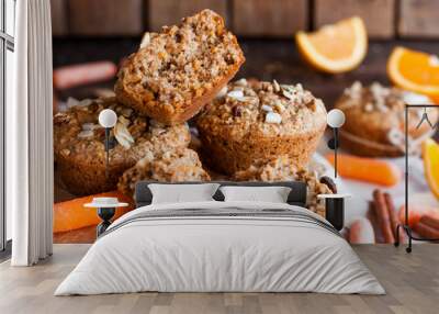 Healthy carrot muffins with walnuts
 Wall mural