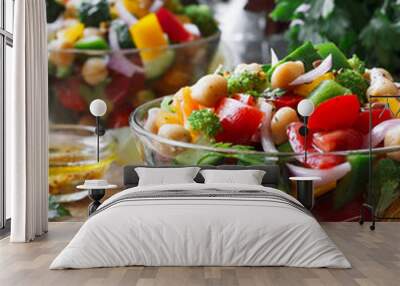 Vegetable salad with chickpeas Wall mural