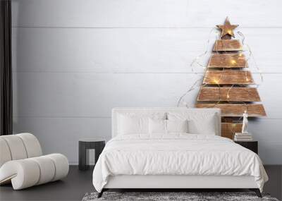 Christmas tree with lights Wall mural