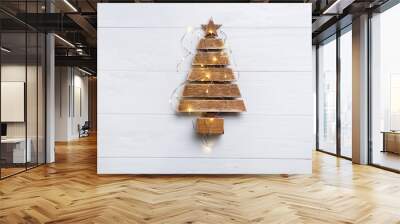 Christmas tree with lights Wall mural