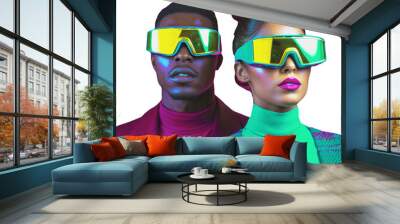 collage element, people, retro 80s style, new retro wave, disco Wall mural