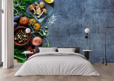 Tasty vegetables background Wall mural