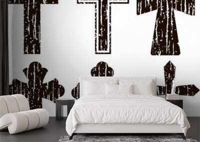 Grunge  Cross, Distressed Crosses Wall mural