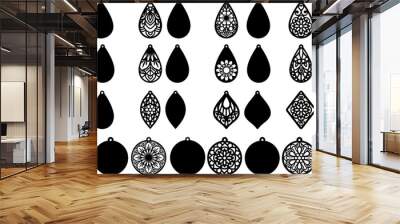 Mandala Earring Template Laser Cut Pendant Wall mural