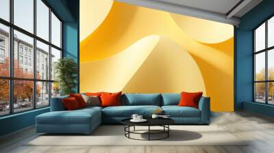 Abstract minimalistic compositions with soft shapes: smooth spheres and rounded elements on pastel backgrounds Wall mural