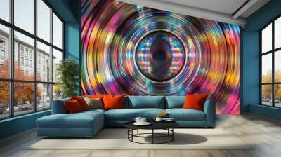 Reflective CD surface with rainbow patterns Wall mural