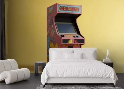 Vintage arcade cabinet with 8-bit art Wall mural