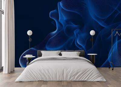 Abstract Blue Swirling Lines Background. Wall mural