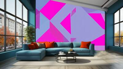 Abstract geometric pattern with vibrant pink, purple, and blue triangles. Wall mural