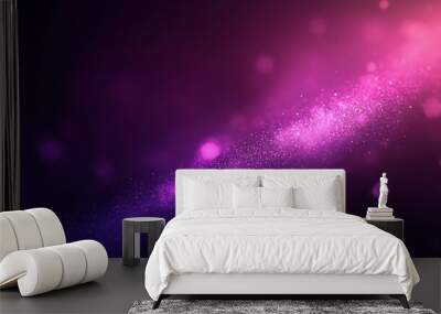 Abstract purple and pink glitter background with bokeh. Wall mural