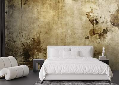 Grunge background with a distressed, textured, and aged effect with dark brown and light beige colors. Wall mural