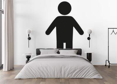 Simple black single man icon symbol stick figure Wall mural