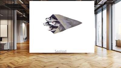 fresh fish whole isolated on a white background Wall mural