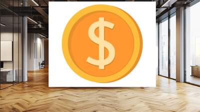 3D Dollar Coins icon clipart in vector for business and finance infographic Wall mural