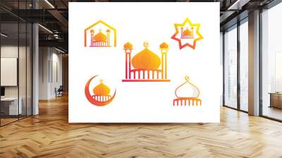 awesome the mosque color logo illustrator Wall mural