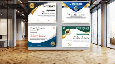 Certificates of achievement template with luxury badge. Eight choice of certificates For award, business, and education needs. Diploma vector template Wall mural