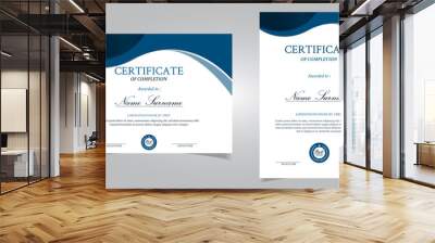 Professional diploma certificate template in premium style Wall mural