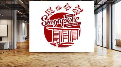 August 9, Singapore national day vector illustration. Suitable for greeting card, poster and banner. Wall mural