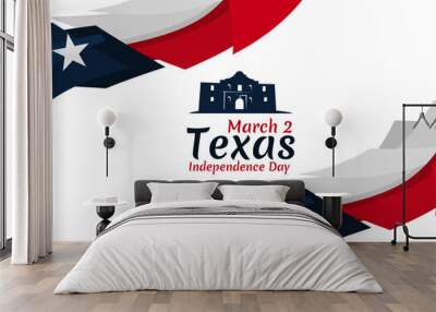 March 2, Independence day of Texas vector illustration. Suitable for greeting card, poster and banner.
 Wall mural