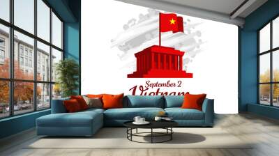 September 2, National day of Vietnam vector illustration. Suitable for greeting card, poster and banner. Wall mural