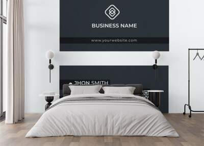 Black business card template design Wall mural