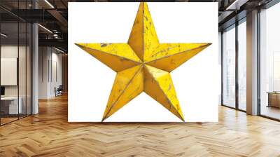 golden star isolated on white Wall mural