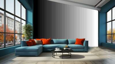 Halftone gradient lines Black vertical parallel stripes Wall mural