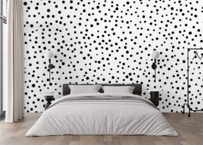 rectangle seamless pattern with black dots on white background Wall mural