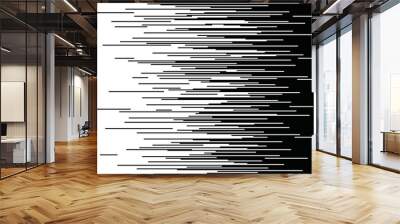 Speed horizontal lines Gradient seamless pattern Vector pixel texture Fast effect design Black elements on white background Wall mural