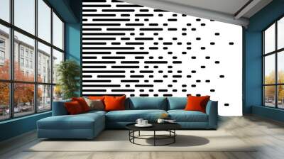 Speed lines Gradient seamless pattern Vector texture Fast effect design Black elements on white background Wall mural