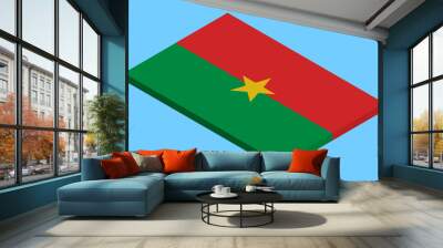 3D Flag of Burkina Faso Vector illustration eps 10 Wall mural