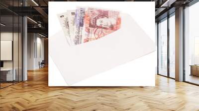 British money notes in envelope Wall mural