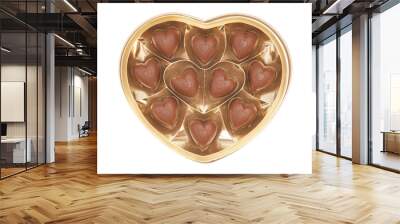 Heart shaped candy box for Valentine's Day isolated on white Wall mural