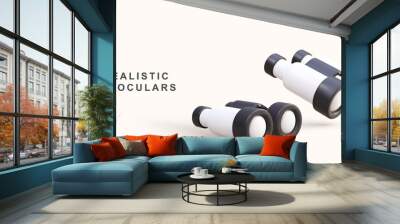 3d two realistic binoculars. Vector illustration. Wall mural