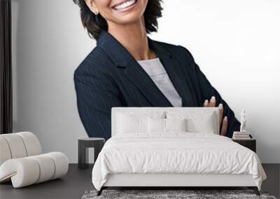 Ambitious and confident. Studio portrait of a successful businesswoman posing against a white background. Wall mural