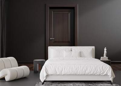 A Wenge color door, Wenge is a rich brown color with copper undertones, named after the dark wood of the Wall mural