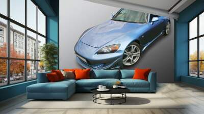 blue compartment car Wall mural