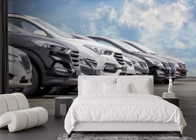 Cars For Sale Stock Lot Row Wall mural