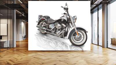 motorcycle on white background Wall mural