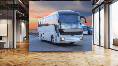 Tourist bus at the bus station Wall mural