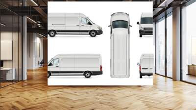 white van vector illustration. isolated commercial vehicle on white background. all layers and group Wall mural