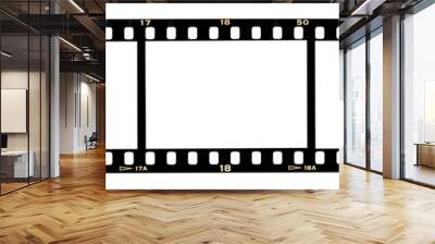 Film frames isolated on white Wall mural