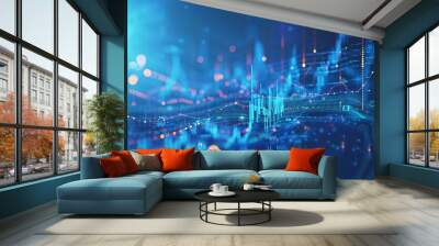 Abstract Digital Data Visualization Wall mural