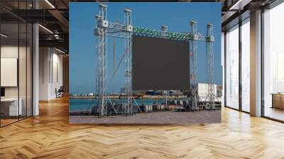 Large blank open-air outdoor LED screen for public event such as presentation, concert, cinema, conference, movie,festival, show Wall mural