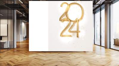 2024 Happy New Year background design. Luxury greeting Christmas. Vector 9:16. Wall mural